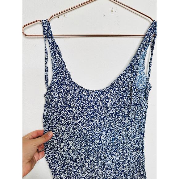 POLO RALPH LAUREN Blue Floral Print Slip Style Sleeveless A-Line Dress Size 4 - Picture 7 of 16